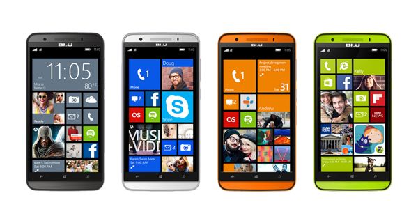 Blu Win HD LTE Front View All Color Blu Win HD LTE Front View All Color