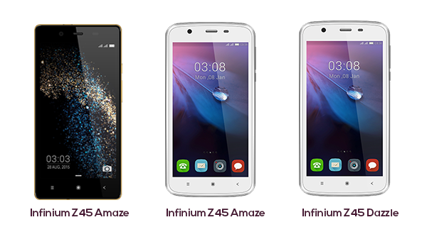 Videocon Infinium Z55 Delite, Z45 Dazzle and Z45 Amaze