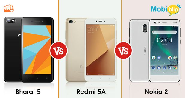 Bharat 5 versus Redmi 5A versus Nokia 2