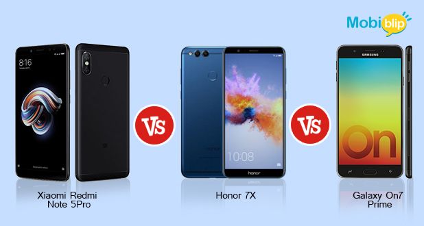 Redmi note 5 pro vs Honor 7x vs Galaxy On7 Prime