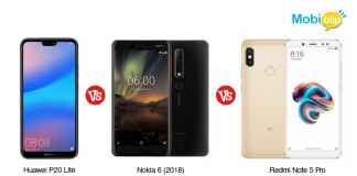 Huawei P20 Lite vs Nokia 6 (2018) vs Redmi Note 5 Pro
